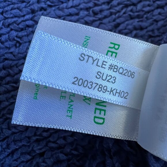 J.Crew Sweater Tank Size XXL Blue High-Neck Textured Pointelle - Picture 7 of 7